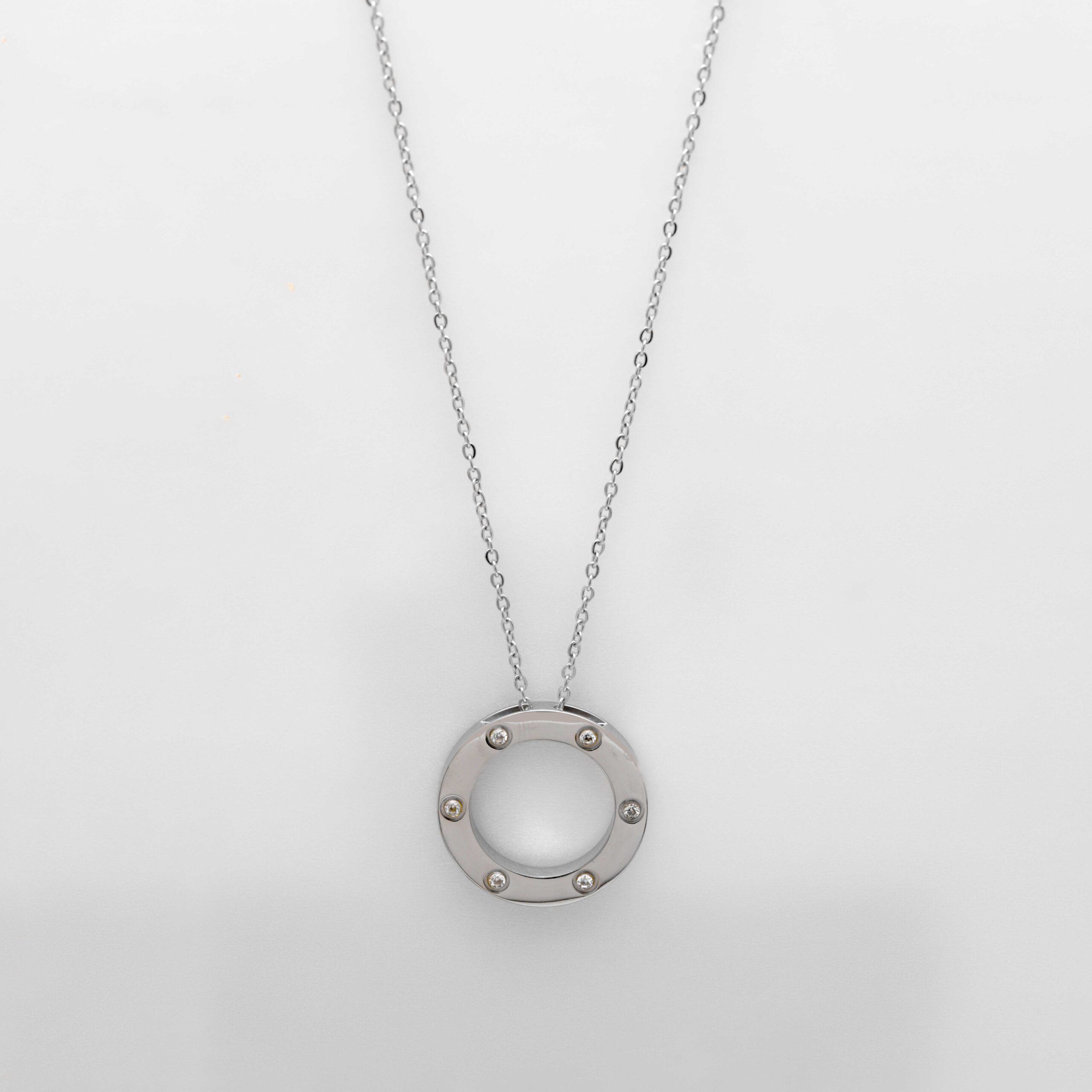 CIRCLE LOVE SIX STONES (WHITE GOLD)