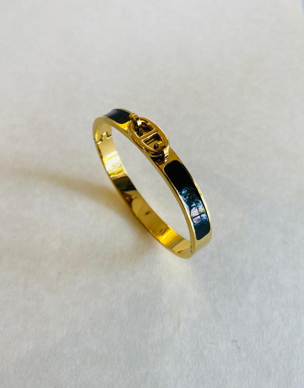 ELEANOR BANGLE - GOLD & BLACK