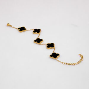 05 CLOVER BRACELET (GOLD) BLACK