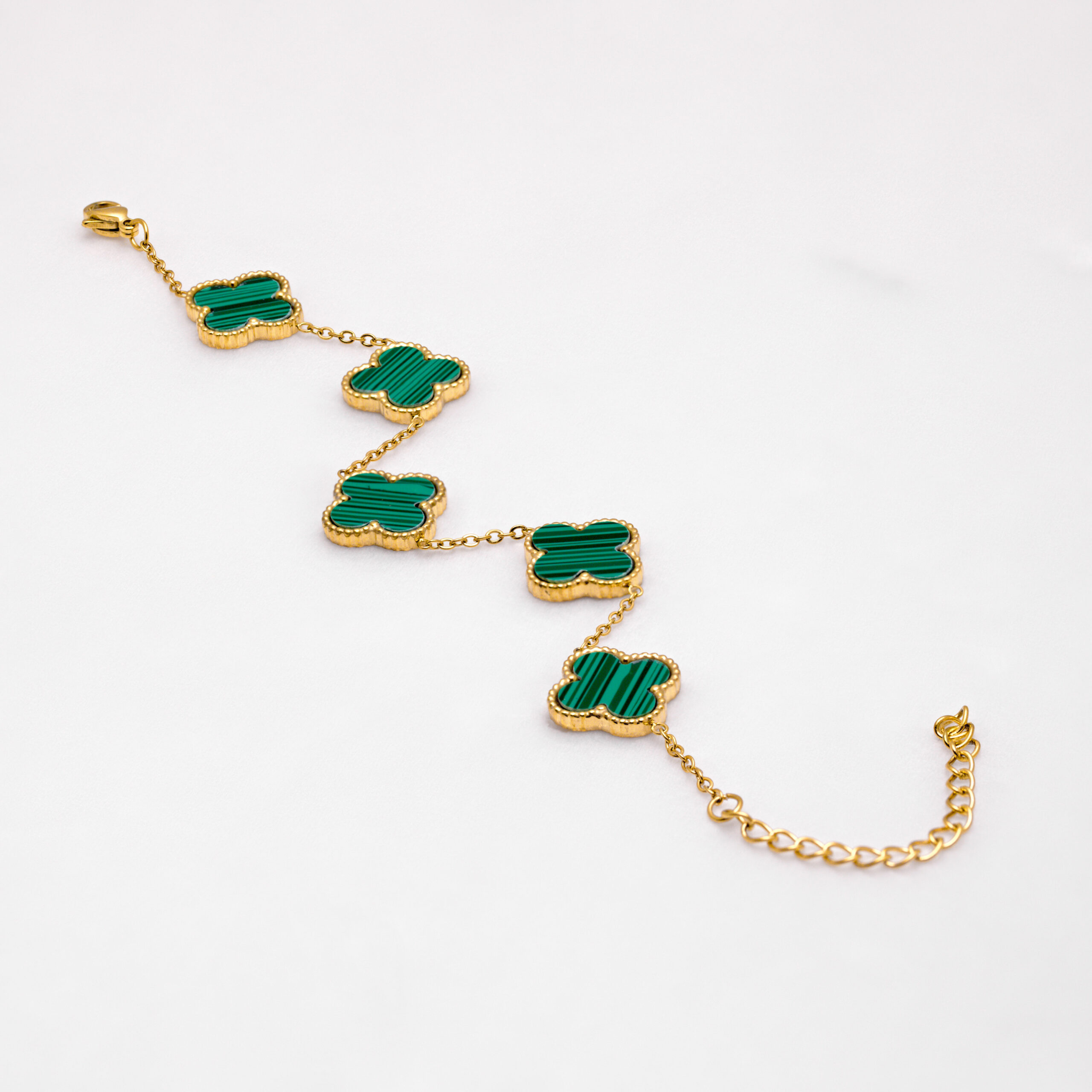 05 CLOVER BRACELET (GOLD) GREEN