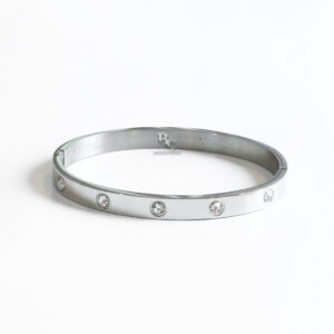 THE LOVE BANGLE WITH 10 STONES – 6MM WHITE GOLD