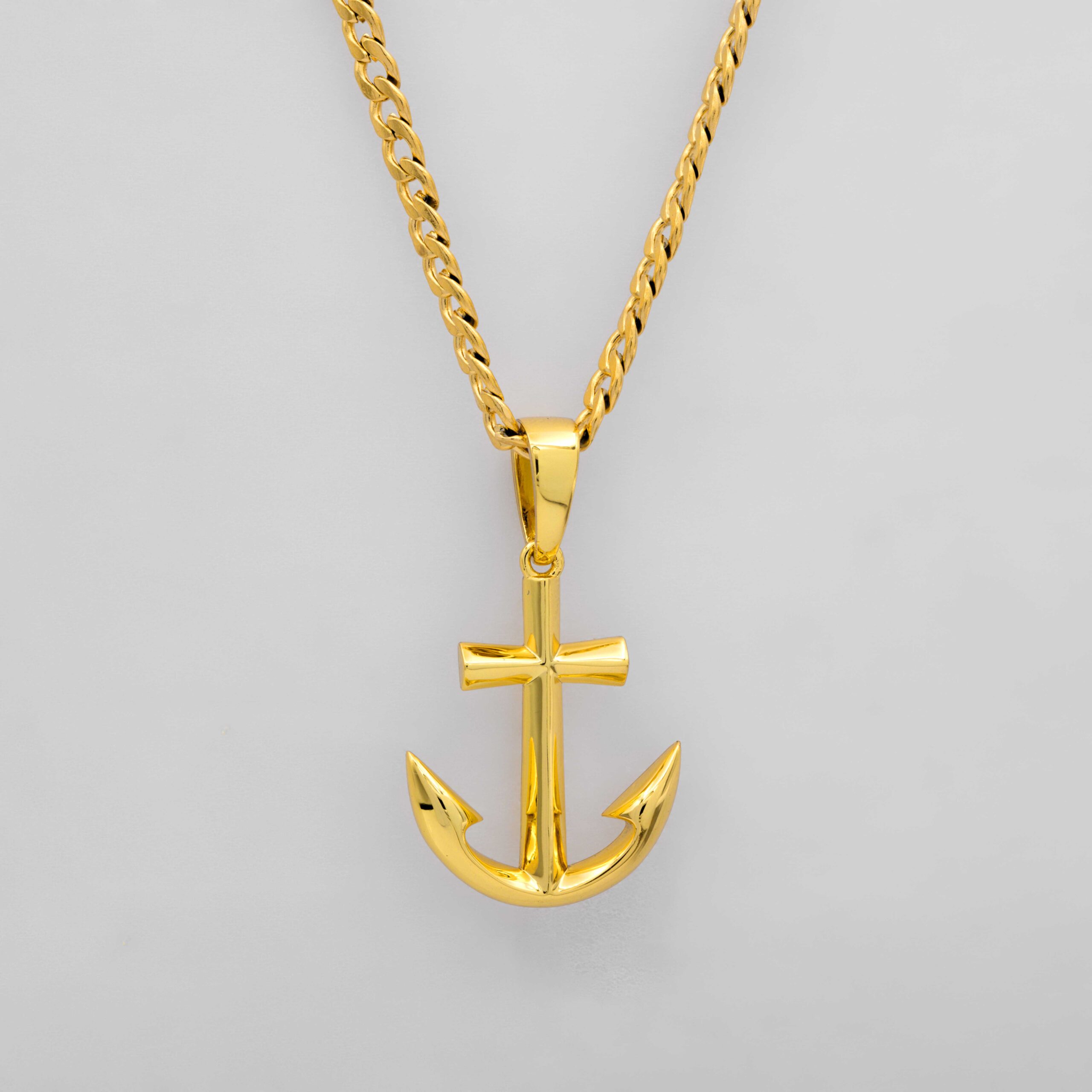 ANCHOR PENDANT NECKLACE - GOLD
