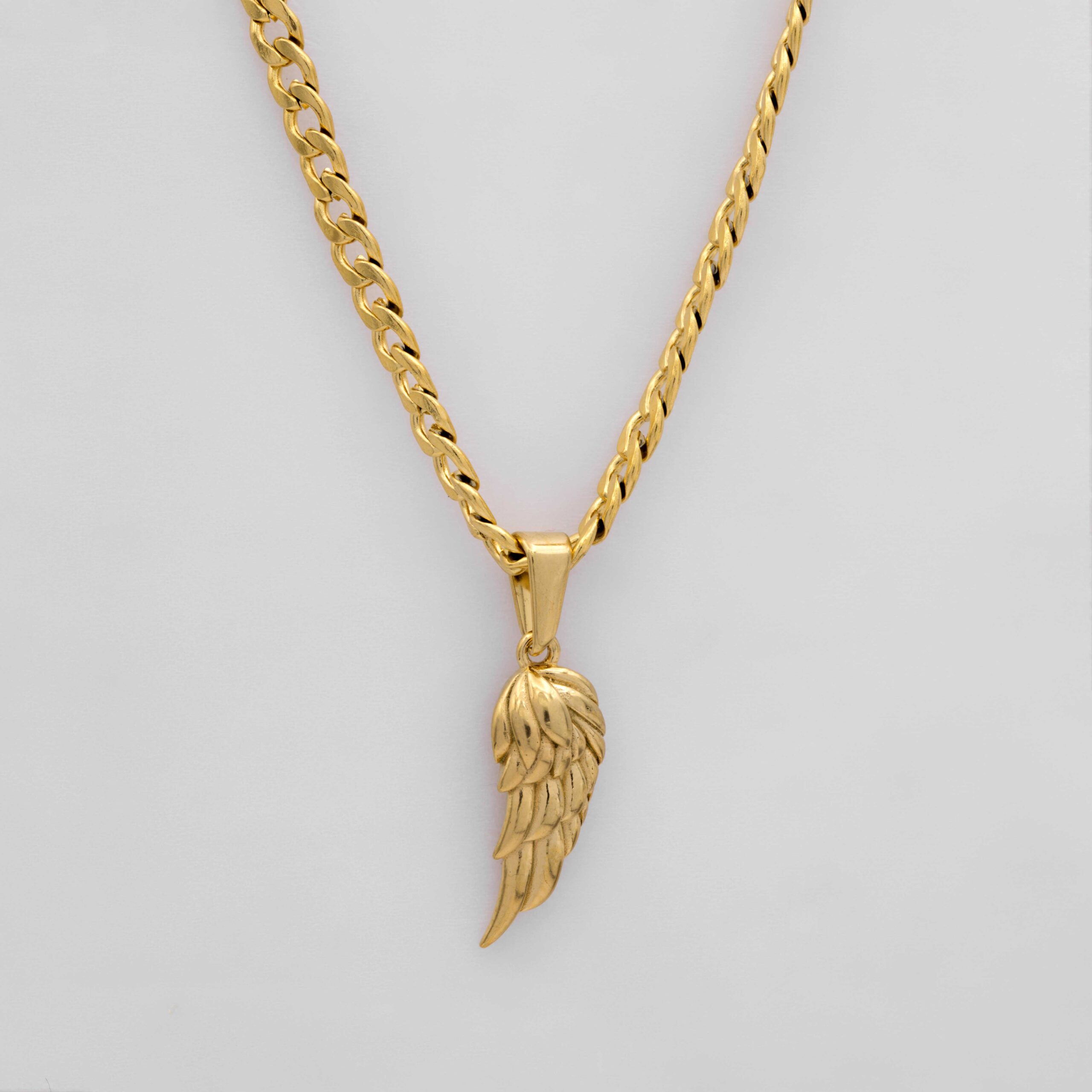 FEATHER PENDANT NECKLACE - GOLD