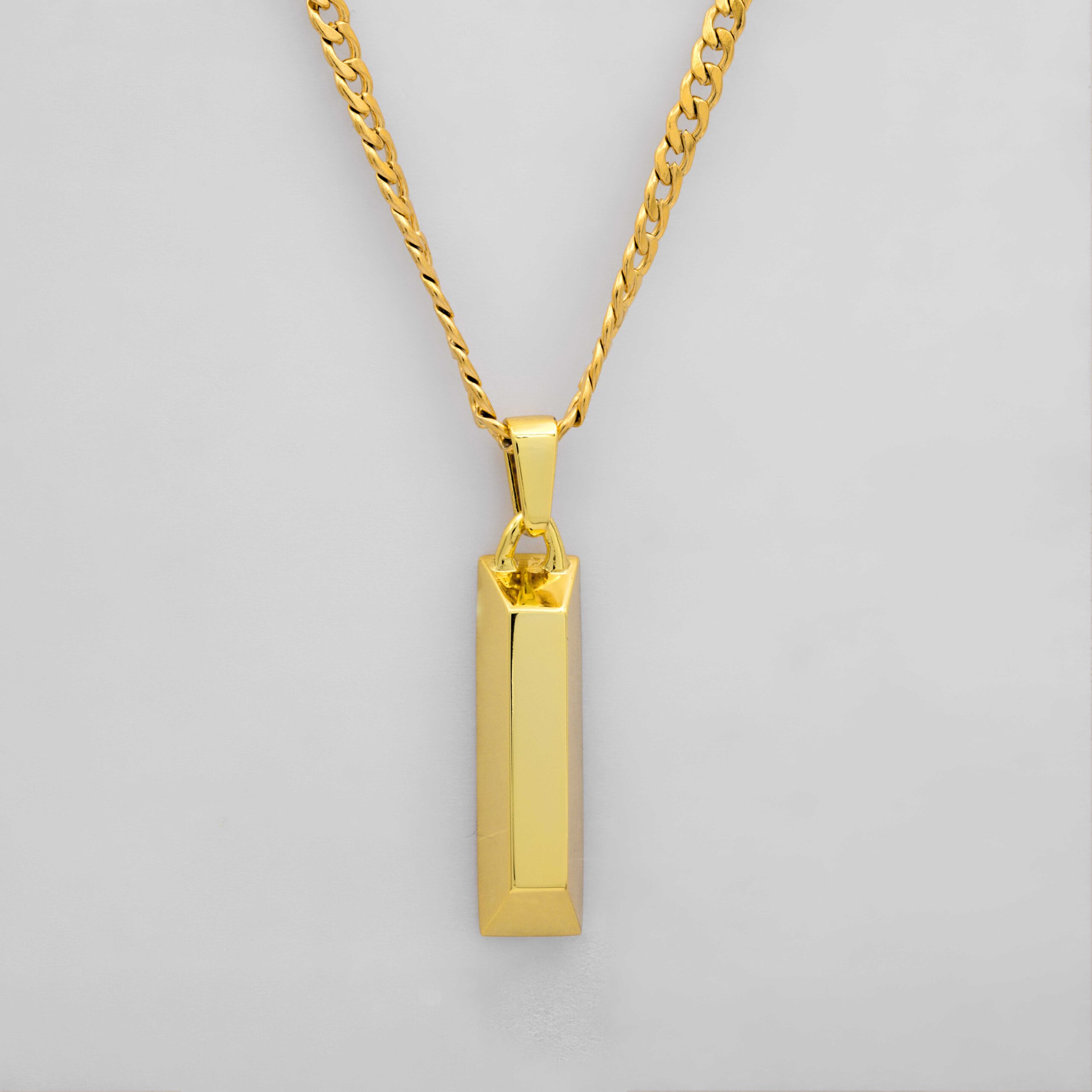 GOLD BAR PENDANT NECKLACE - GOLD