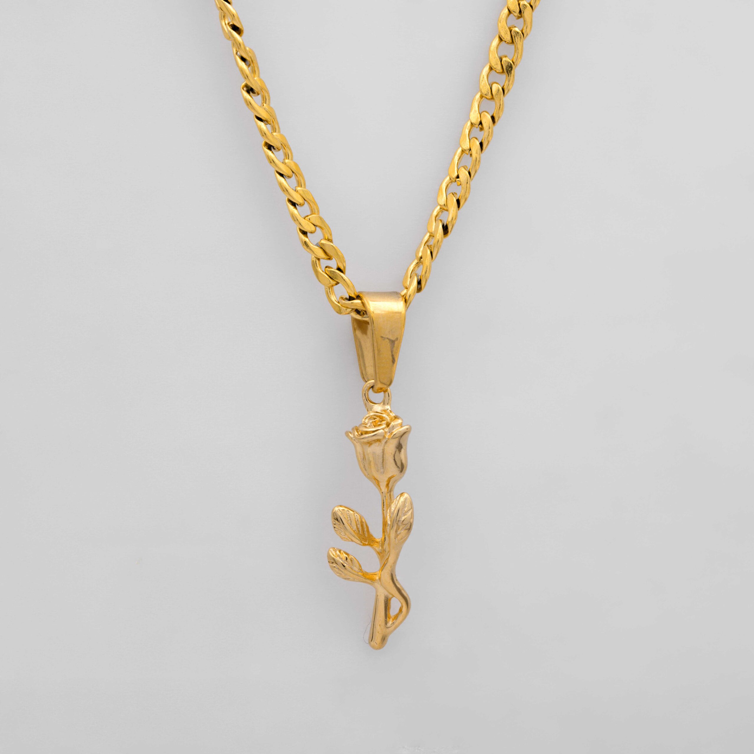 ROSE PENDANT NECKLACE - GOLD