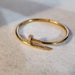 THE NAIL BANGLE – GOLD WITH STONES