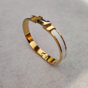 H BANGLE - GOLD & WHITE