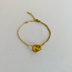 Double Roman Ringed Bracelet - Gold