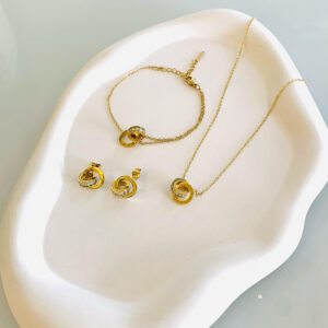 Double Roman Ringed Set - Gold