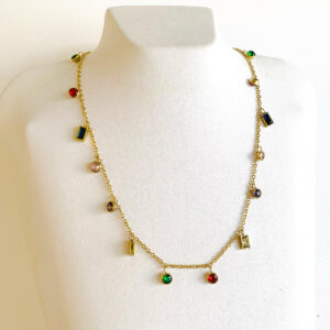 Tatyana Crystal Necklace - Gold